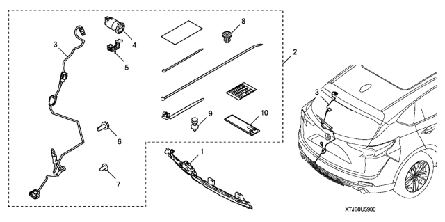 2019 Acura RDX Harness, Hands-Free Acess Diagram for 08U59-TJB-20030