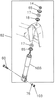 1996 Acura SLX 4 Door 4LS (PREMIUM) KA 4AT Front Shock Absorber Diagram