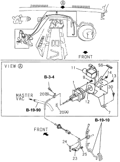 1996 Acura SLX 4 Door 4LS (PREMIUM) KA 4AT Auto Cruise Actuator Diagram