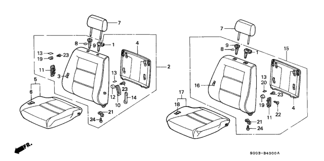 1990 Acura Legend Front Seat Diagram