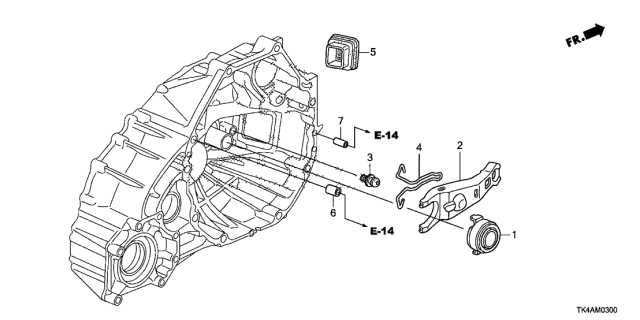 2013 Acura TL 4 Door TECH (SHAWD) KA 6MT MT Clutch Release Diagram