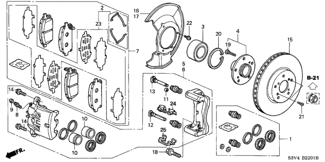 2003 Acura MDX Right Front Caliper Sub-Assembly (Reman) Diagram for 45018-S3V-A11RM