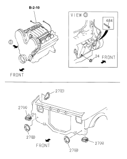 1998 Acura SLX 4 Door 4LS (PREMIUM) KA 4AT Wire Harness Clips Diagram 1