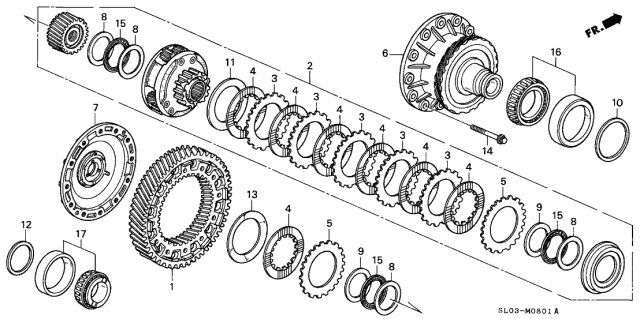 1996 Acura NSX 2 Door NSX-T KA 5MT 5MT Differential Gear Diagram