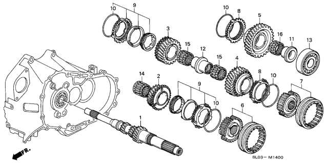 1999 Acura NSX 6MT Mainshaft Diagram