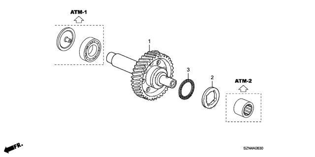 2010 Acura ZDX AT Idle Shaft Diagram