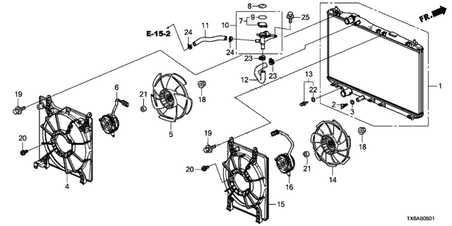 2020 Acura ILX Motor, Cooling Fan Diagram for 19030-5X6-J02