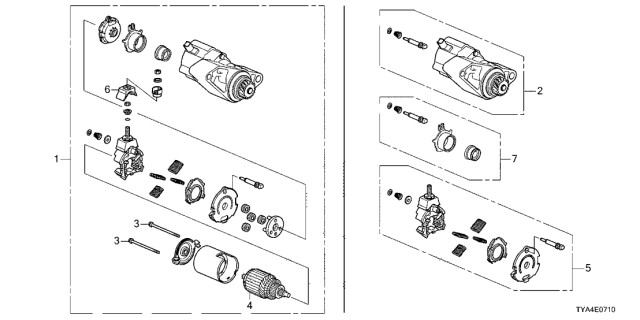 2022 Acura MDX Starter Motor Assembly Diagram for 31200-5MR-A01