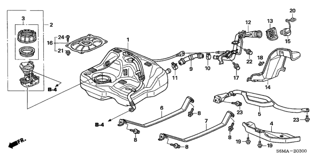 2006 Acura RSX Fuel Tank Diagram