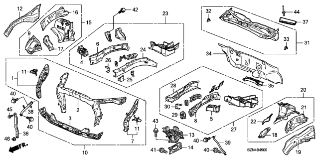 2011 Acura ZDX Cover, Vin Plate Diagram for 74250-SZN-A00