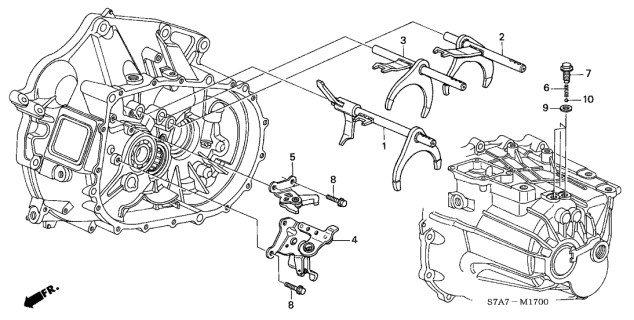 2002 Acura RSX Reverse Shift Holder Diagram for 24230-PPP-000