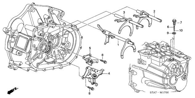 2005 Acura RSX MT Shift Fork Diagram