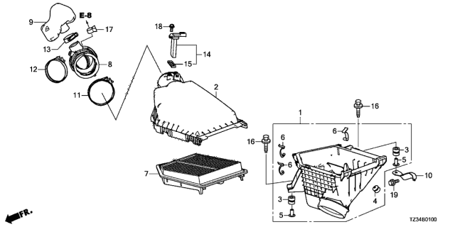 2015 Acura TLX Air Cleaner Diagram