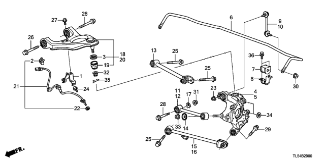 2013 Acura TSX Rear Knuckle Diagram