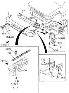 1996 Acura SLX 4 Door 4LS (PREMIUM) KA 4AT Front Bumper Diagram 1