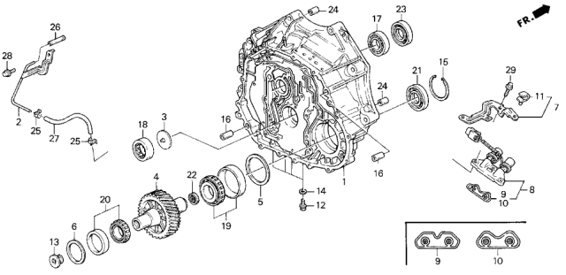1991 Acura Legend 2 Door LS KA 4AT AT Torque Converter Housing Diagram