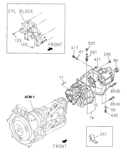 1999 Acura SLX Case Assembly, Transfer Diagram for 8-97164-349-0
