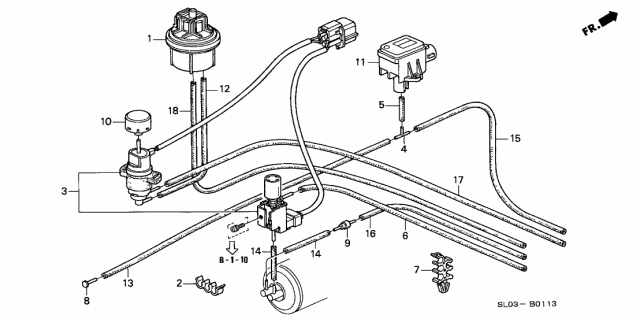 1999 Acura NSX Control Device Tubing Diagram