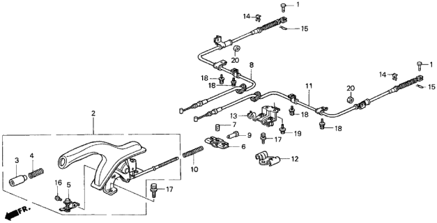 1998 Acura CL Lever Assembly, Parking Brake (Mild Beige) Diagram for 47105-SV4-010ZE