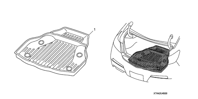 2011 Acura TL 4 Door TECH (AWD HPT) KA 5AT Trunk Tray Diagram