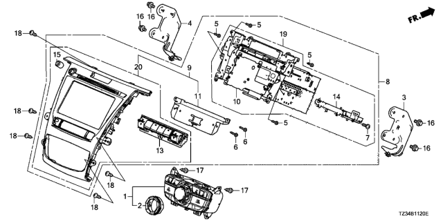 2019 Acura TLX HDD, Unit Diagram for 39545-TZ3-A61