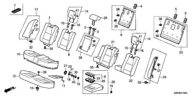 2011 Acura ZDX Clip, Pillar Garnish (Pink) Diagram for 91560-SED-003