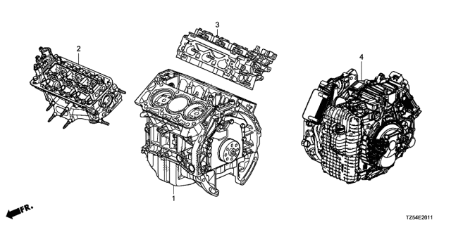 2020 Acura MDX General Assembly , Rear Cylinder Head Diagram for 10005-5J6-H11