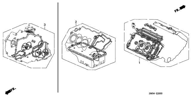 2003 Acura NSX 2 Door NSX-T KA 4AT Gasket Kit Diagram