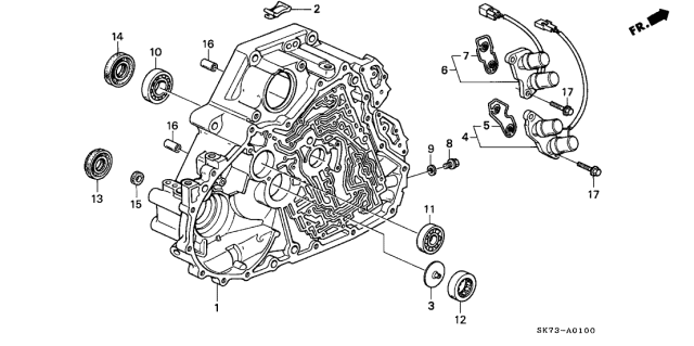 1993 Acura Integra 3 Door GSL (LEATHER) KA 4AT AT Torque Converter Housing Diagram