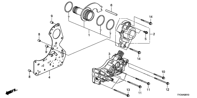 2014 Acura RLX 4 Door TECH KA 6AT AT Regulator Body Diagram