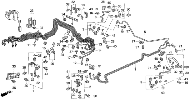 1997 Acura TL Pipe D, Brake Diagram for 46340-SW5-A50