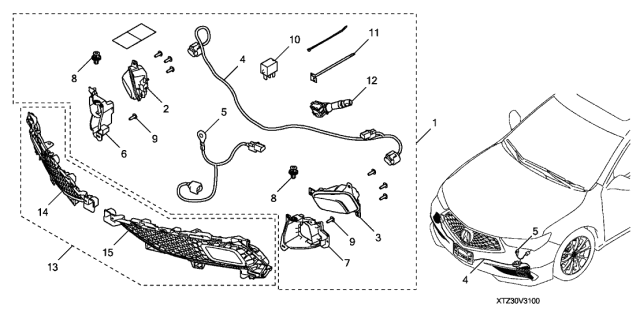 2018 Acura TLX 4 Door 24BASE (L4) KA DCT Foglight Diagram