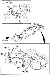 1996 Acura SLX 4 Door 4LS (PREMIUM) KA 4AT Fuel Piping - Clips Diagram 2