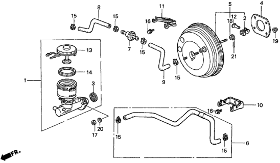 1997 Acura CL Tube A, Master Power Diagram for 46404-SV1-A01