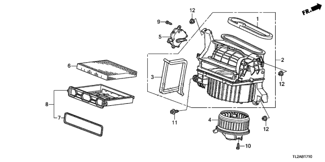 2013 Acura TSX 4 Door TSX V6 KA 5AT Heater Blower Diagram