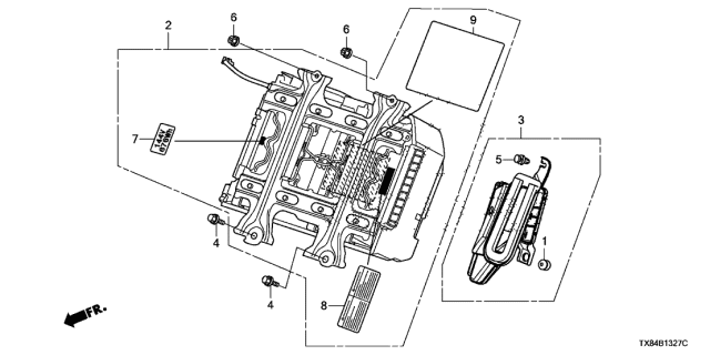 2013 Acura ILX Hybrid Box Assembly, Battery Diagram for 1D100-R9C-C00RM