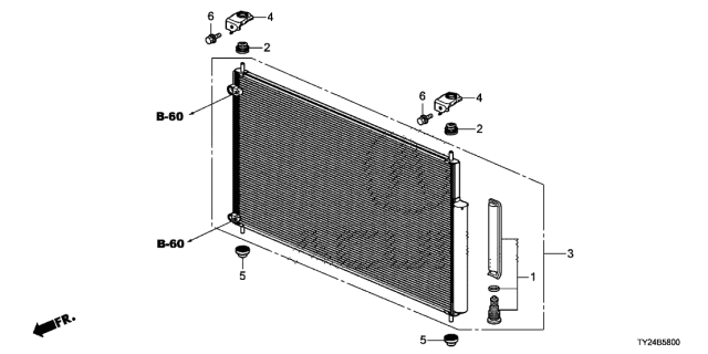 2018 Acura RLX Condenser Diagram for 80110-TY2-003