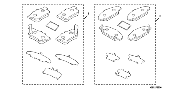 2007 Acura TL Brake Pad Set, Rear Diagram for 08P89-SEP-200R1