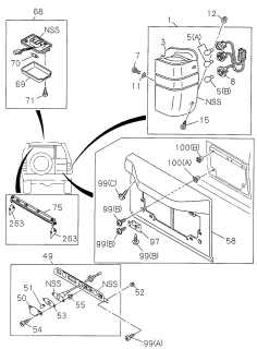 1998 Acura SLX 4 Door 4LS (PREMIUM) KL 4AT Taillight Diagram