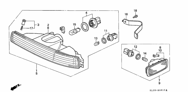 2001 Acura NSX Front Combination Light Diagram