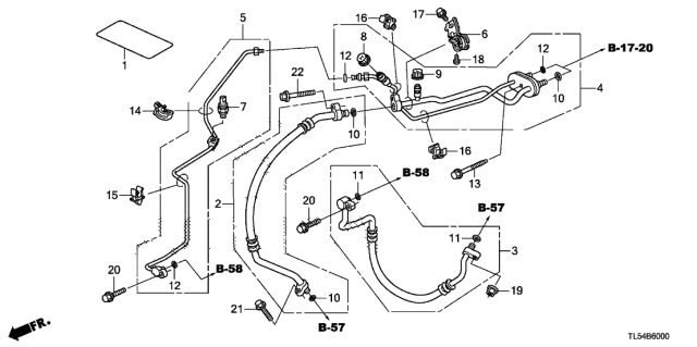 2013 Acura TSX 5 Door TECH KA 5AT A/C Hoses - Pipes Diagram