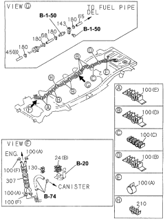 1996 Acura SLX Fuel Piping - Clips Diagram 1