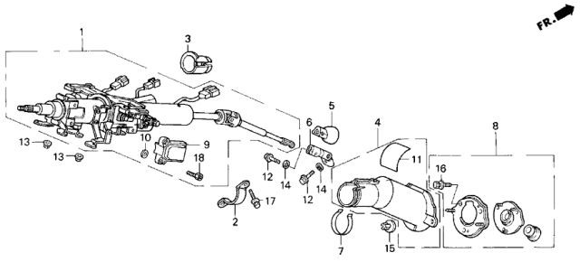 1995 Acura Legend Shim A (0.1MM) (Yellow) Diagram for 53395-SP0-000