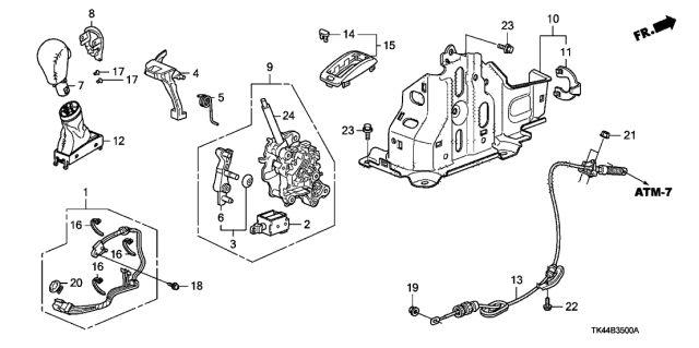 2009 Acura TL Select Lever Diagram