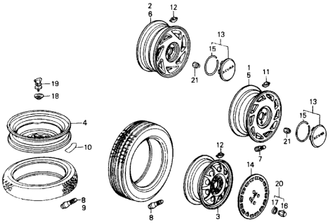 1988 Acura Integra Wheel Rim (4Tx14) Diagram for 42700-SE7-660