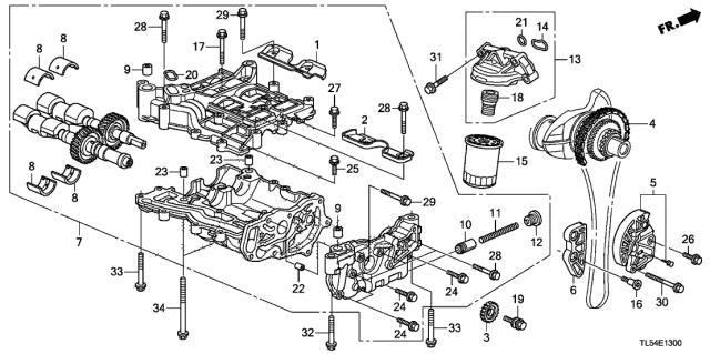 2013 Acura TSX 5 Door TSX KA 5AT Oil Pump Diagram