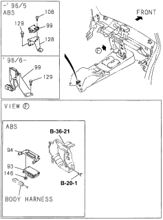 1996 Acura SLX 4 Door 4XS (BASE) KA 4AT Deceleration Sensor Diagram