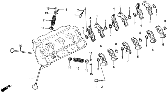 1994 Acura Legend 2 Door LS KA 6MT Valve - Rocker Arm Diagram 1