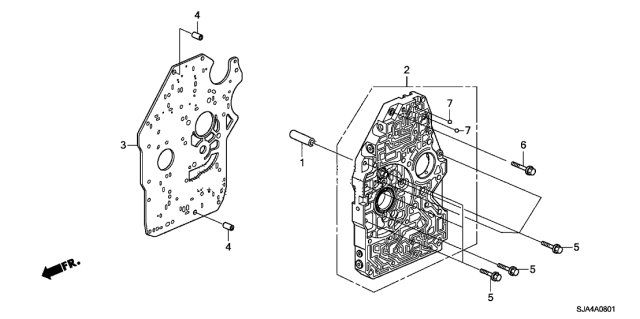 2011 Acura RL 4 Door RL-ADV KA 6AT AT Main Valve Body Diagram