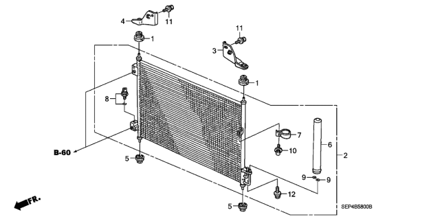 2004 Acura TL A/C Receiver Drier Diagram for 80351-SDN-A01